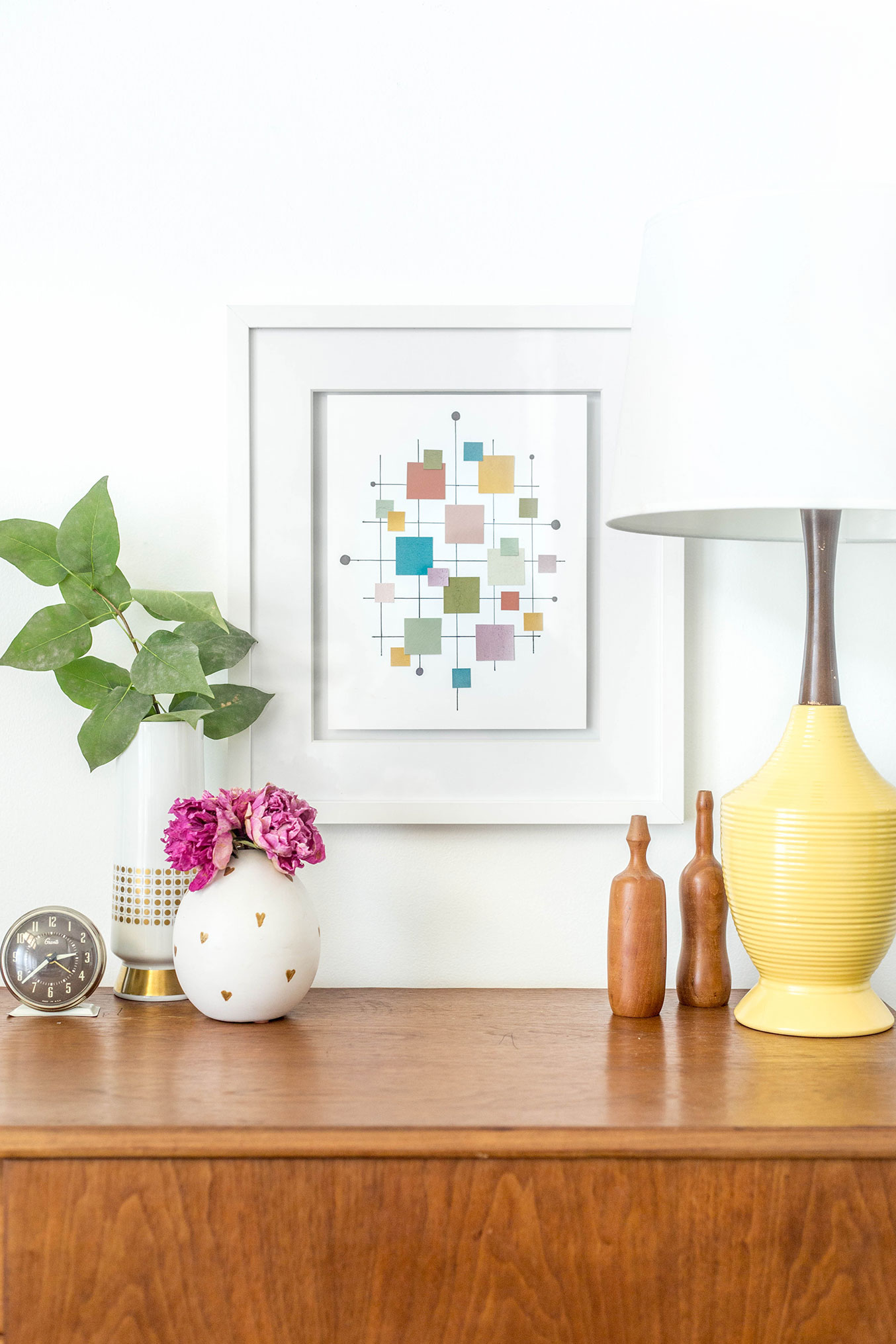 DIY MidCentury Inspired Paint Chip Wall Art Print » Dream Green DIY