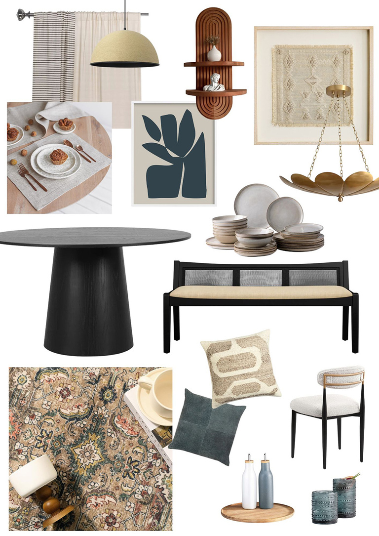 Bold Dining Nook Home Décor Mood Board