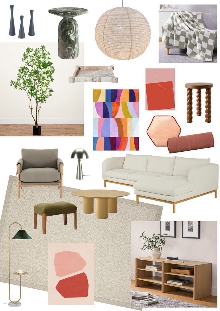 Artsy Living Room Home Mood Board