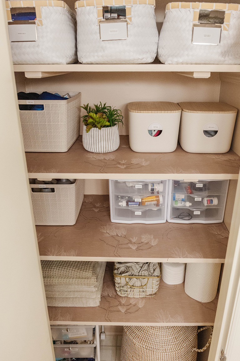 DIY Wallpaper Shelf Liner For Your Closet