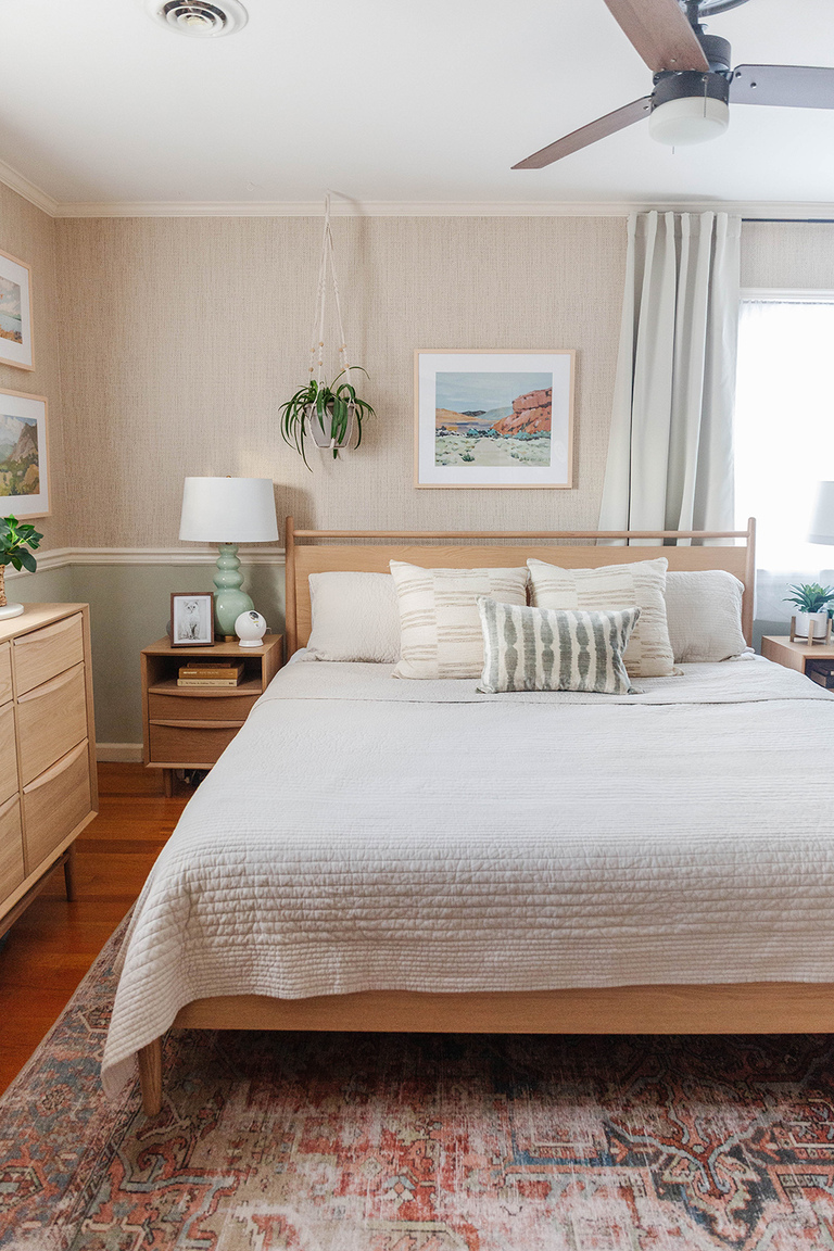 Faux Grasscloth Wallpaper In Our Bedroom