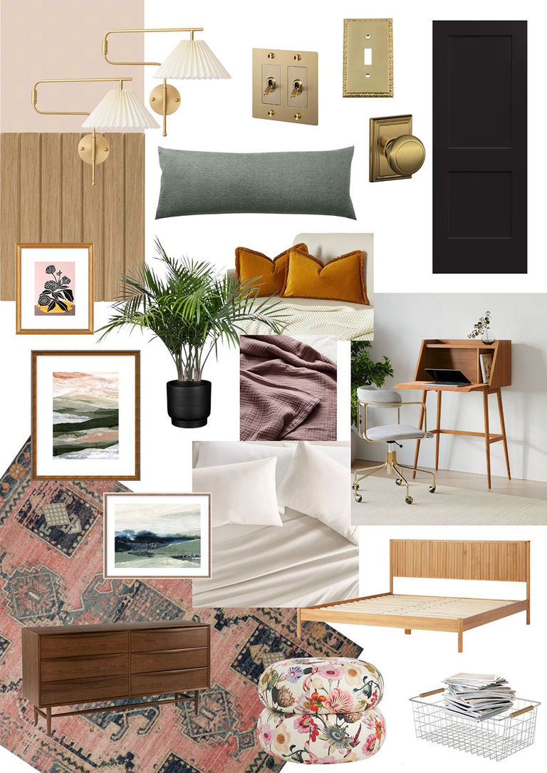 Pretty Pink Bedroom Home Mood Board