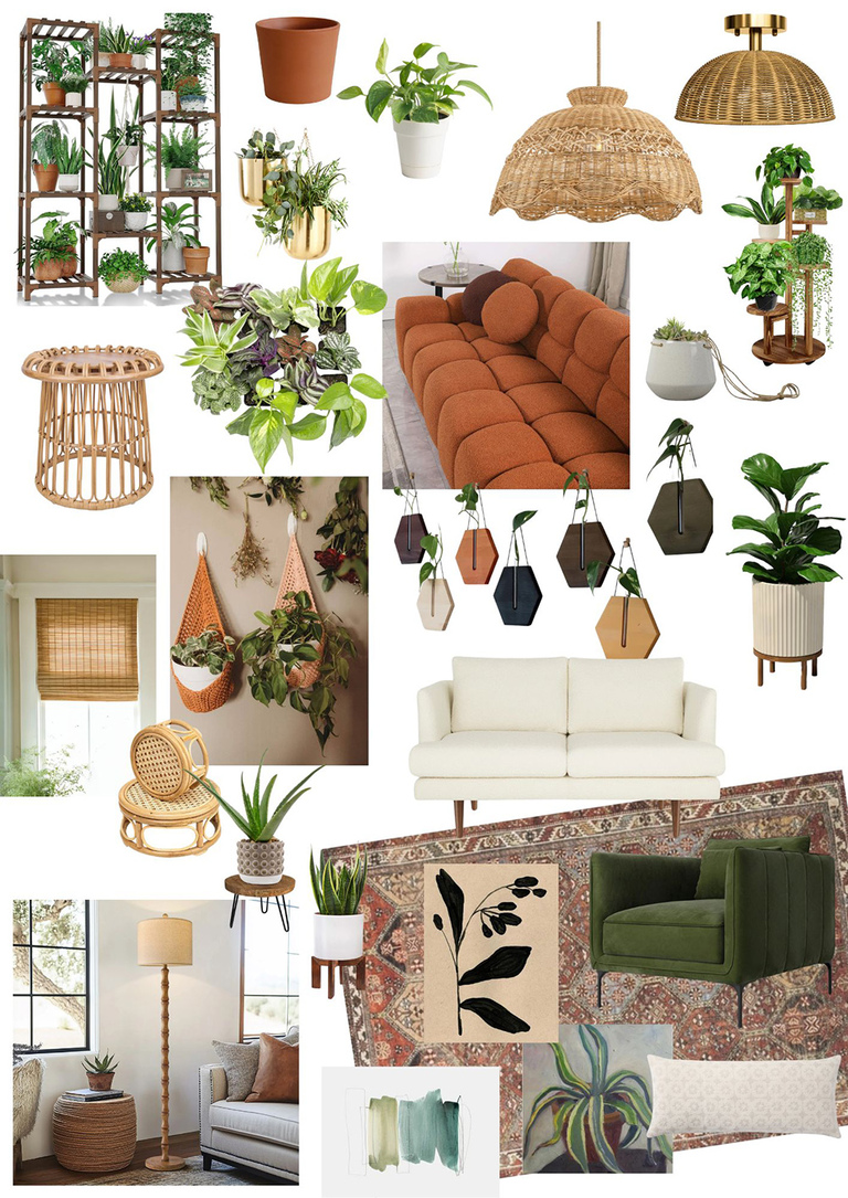 Plant-Filled Sunroom Home Décor Mood Board