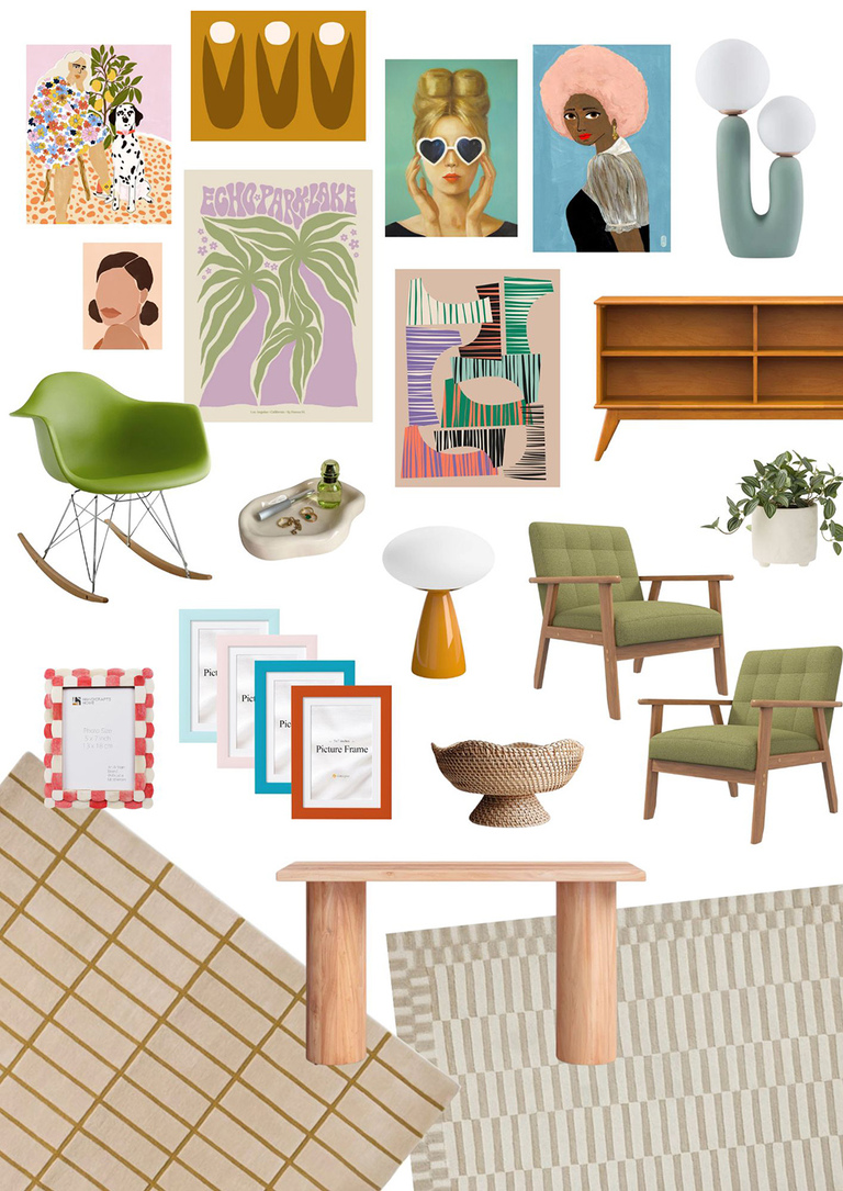 Funky Colorful Entry Home Décor Mood Board