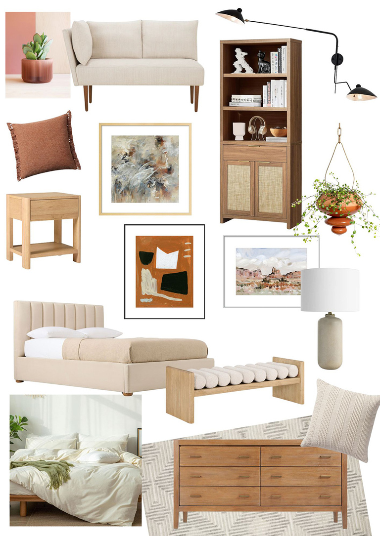 Contemporary Desert Bedroom Home Décor Mood Board
