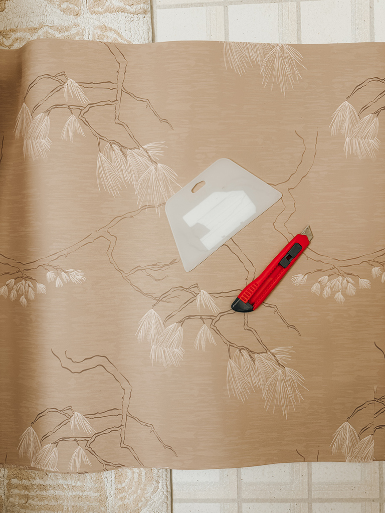 DIY Wallpaper Shelf Liner For Your Closet