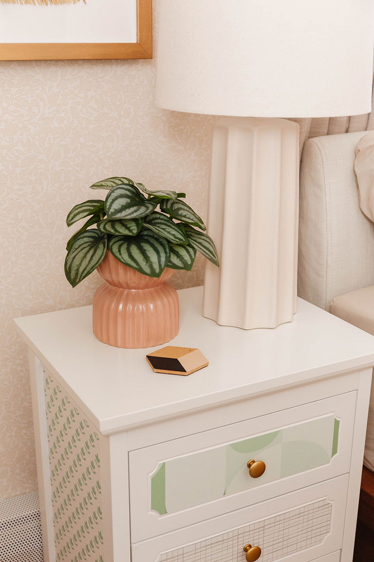 DIY Wallpapered Side Table Makeover