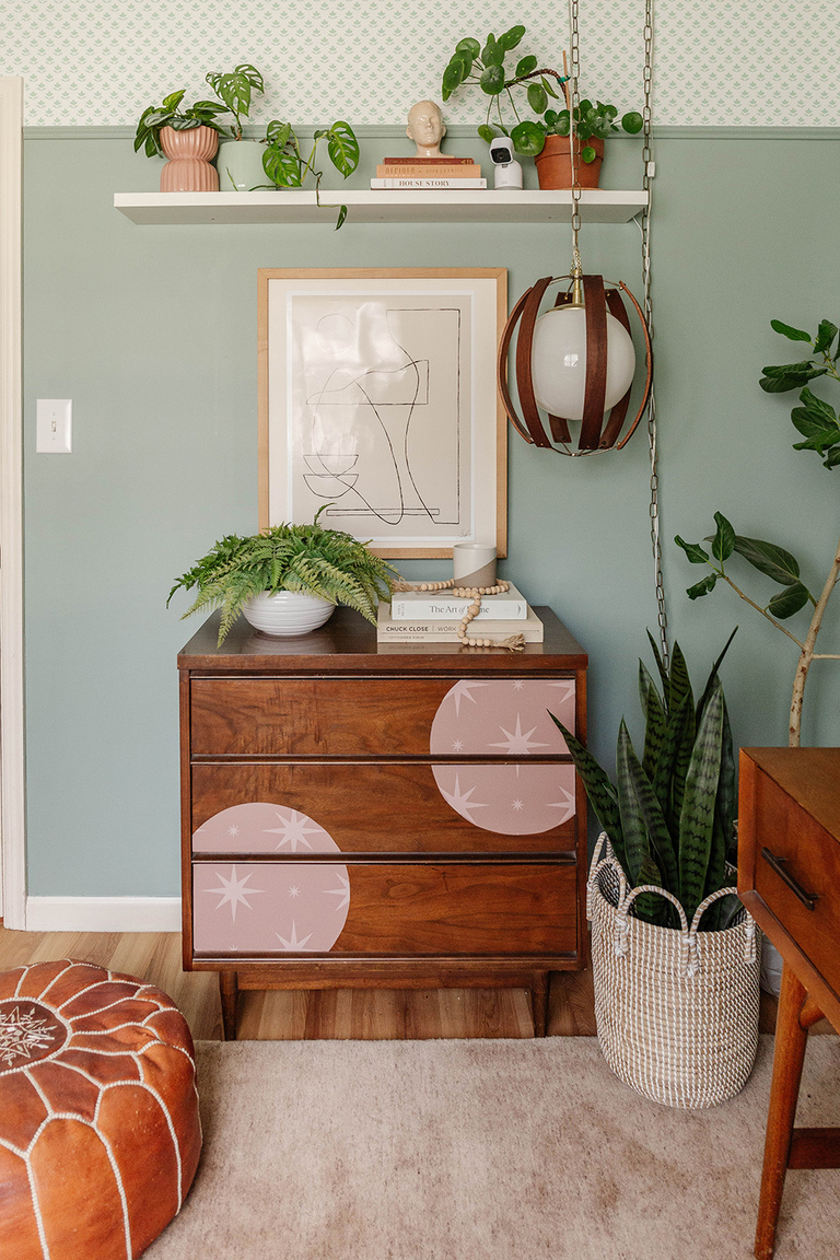 Make DIY Drawer Decals Using Wallpaper