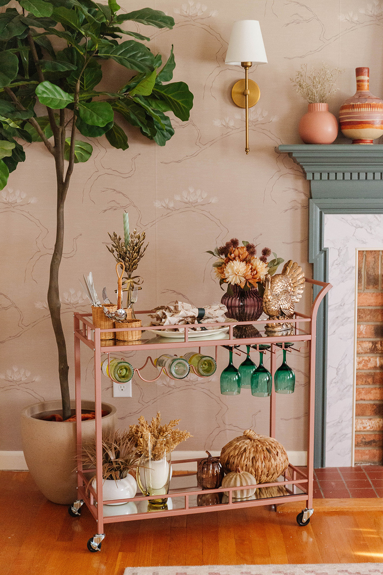 How To Style A Bar Cart For Thanksgiving