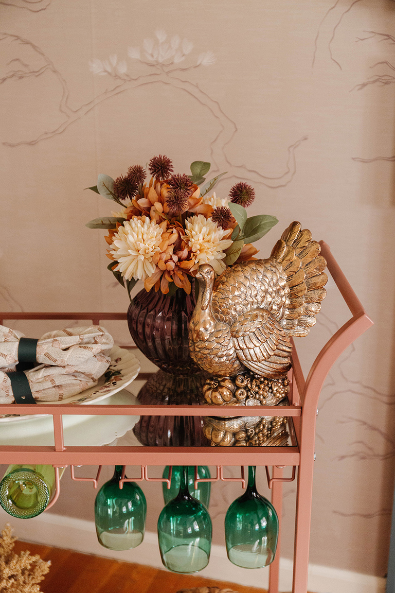 How To Style A Bar Cart For Thanksgiving