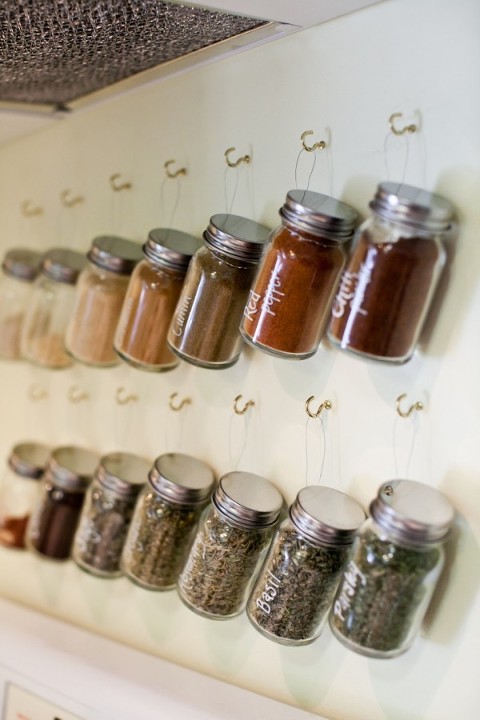 DIY mason jar spice rack