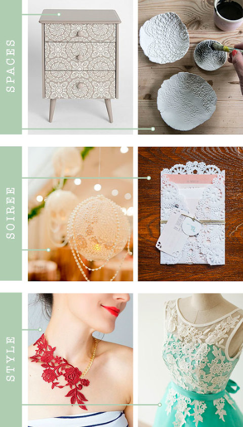 Spaces + Soirée + Style: Lace | Dream Green DIY