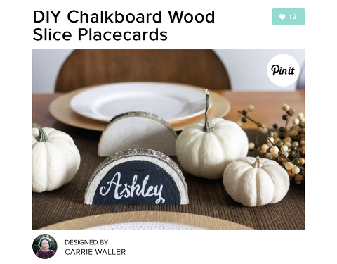 DIY Chalkboard Wood Slice Placecards | Dream Green DIY + Darby Smart