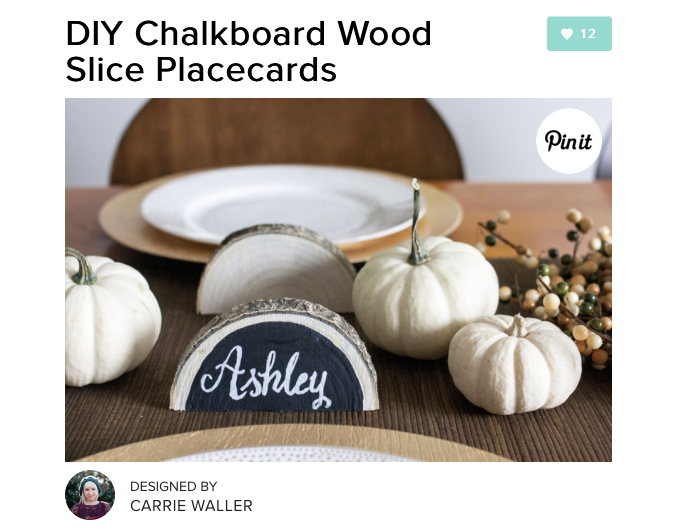 DIY Chalkboard Wood Slice Placecards | Dream Green DIY + Darby Smart