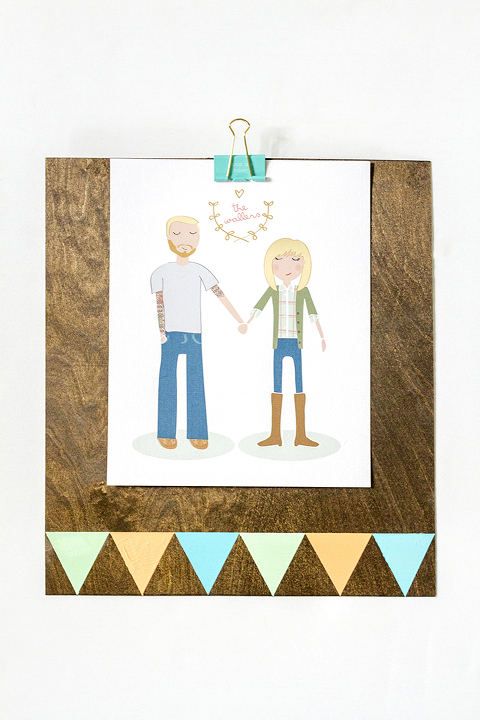 DIY Clipboard Wall Frame & Custom Yellow Heart Art Portrait | Dream Green DIY