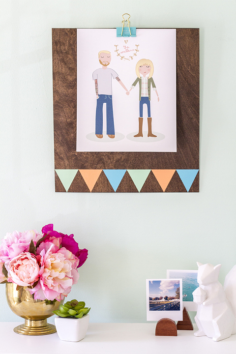 DIY Clipboard Wall Frame & Custom Yellow Heart Art Portrait | Dream Green DIY