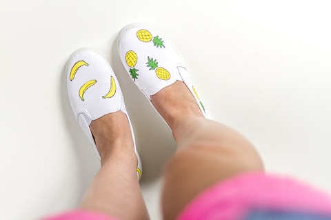 DIY Pineapple and Banana Painted Canvas Shoes | Dream Green DIY + @ehow