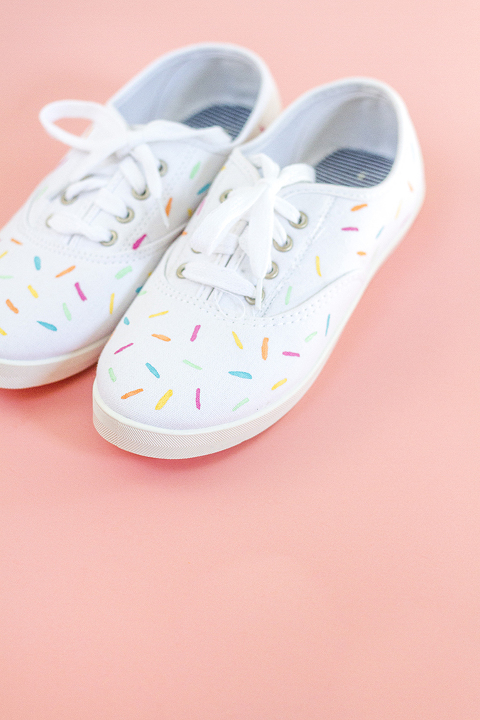DIY Painted Ice Cream Sprinkles Shoes