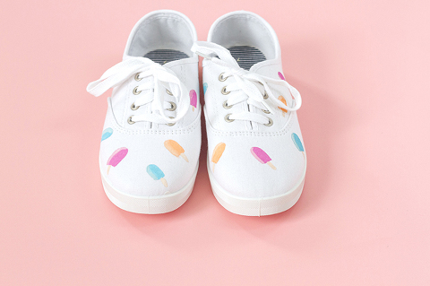 DIY Hand Painted Popsicle Canvas Shoes