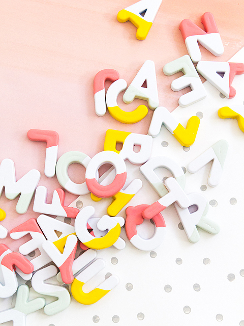 Paint Dipped Alphabet Magnets | Dream Green DIY + Sarah Hearts