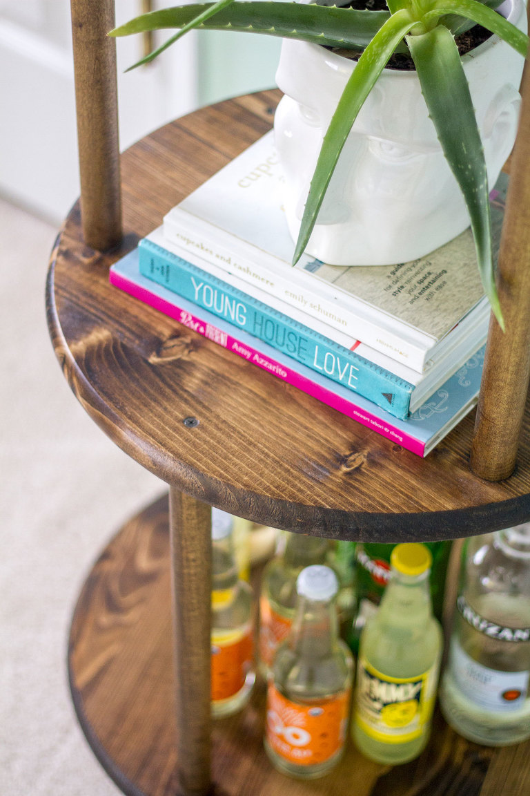 DIY Solid Wood Rolling Bar Cart | Dream Green DIY