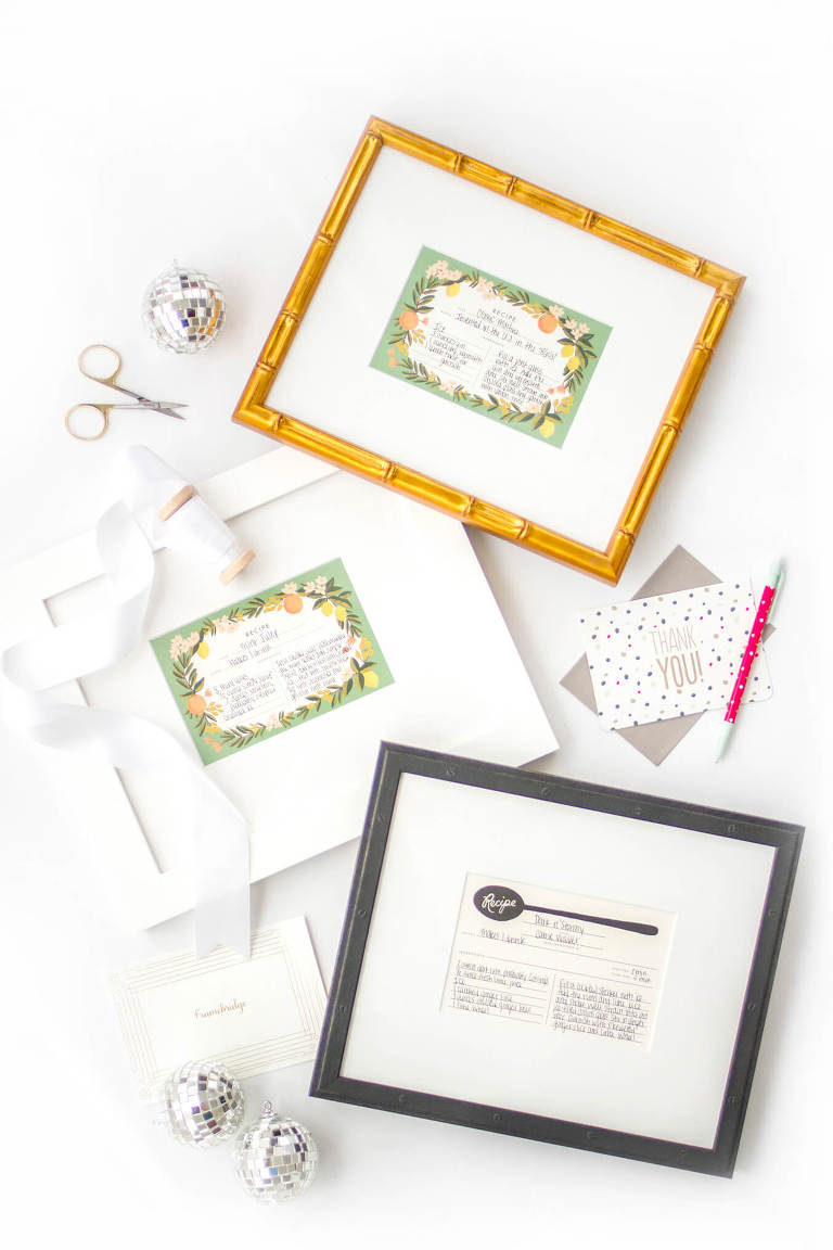 DIY Custom Framed Cocktail Recipe Card Gifts | Dream Green DIY + @Framebridge