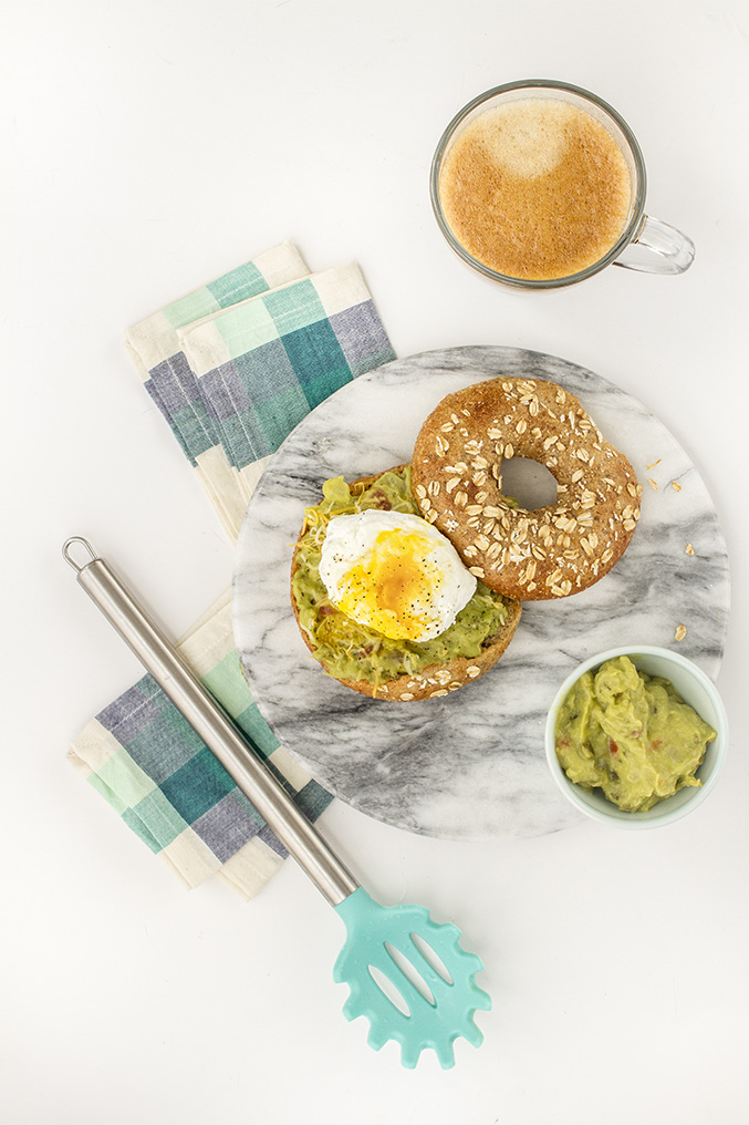 Southwestern Poached Egg Bagel Recipe | Dream Green DIY