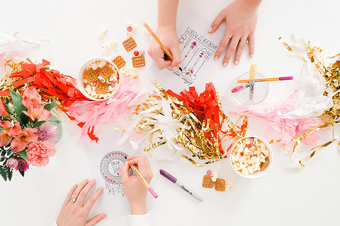 How To Host An Adult Valentine Coloring Party | dreamgreendiy.com + @orientaltrading, photos by @photopesce