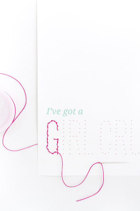 DIY Girl Crush Stitched Valentine Card | dreamgreendiy.com