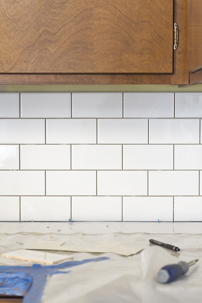 A White Subway Tile Backsplash Story - Dream Green DIY