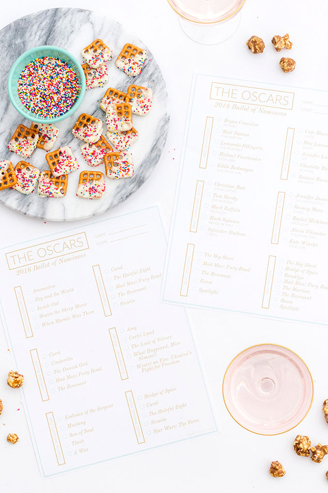 Printable Oscars 2016 Ballot For @glitterguide | dreamgreendiy.com