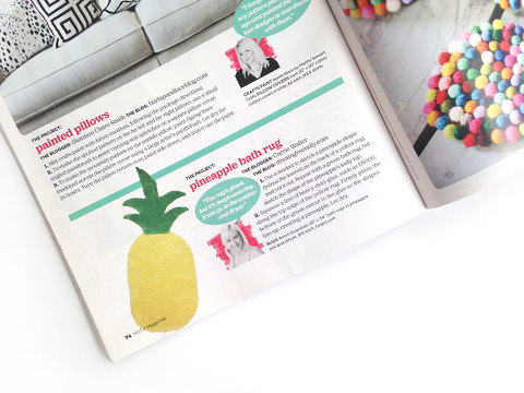 DIY Pineapple Rug Featured In HGTV Magazine | dreamgreendiy.com