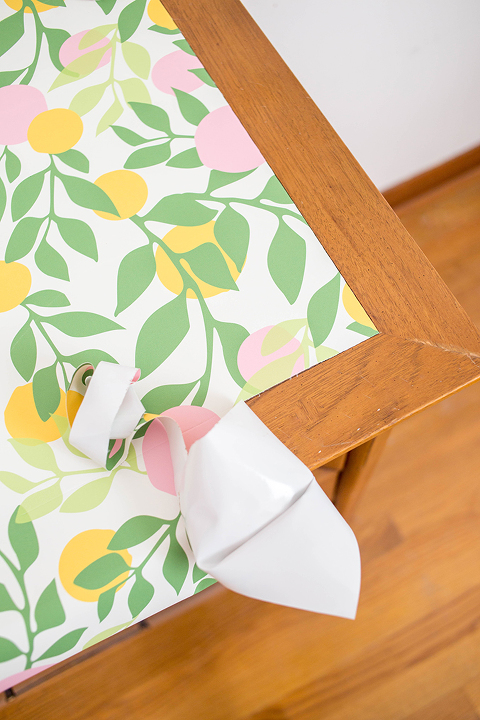 DIY Wallpaper-Embellished Dresser | dreamgreendiy.com + @spoonflower