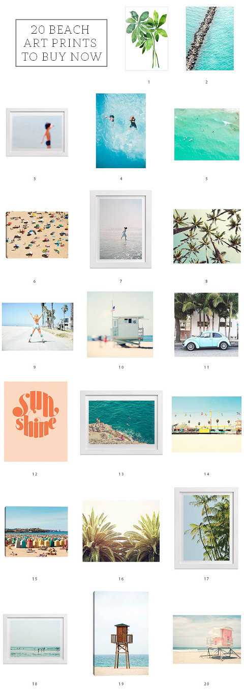 20 Beach Art Prints To Buy Now | dreamgreendiy.com