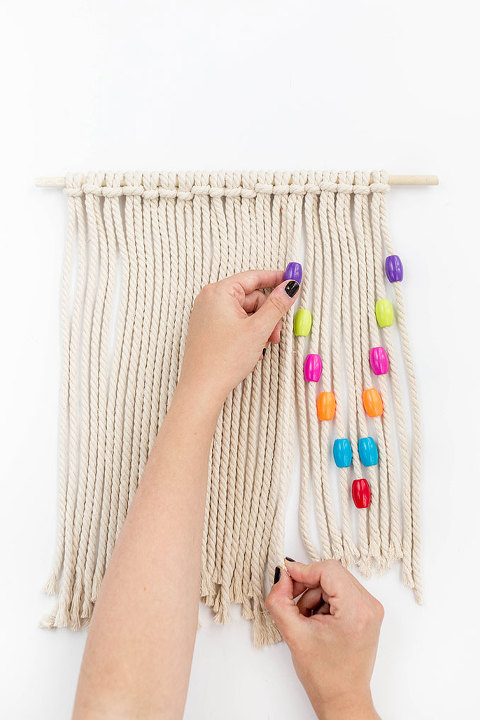 DIY Bohemian Beaded Knots Wall Hanging | dreamgreendiy.com + @orientaltrading