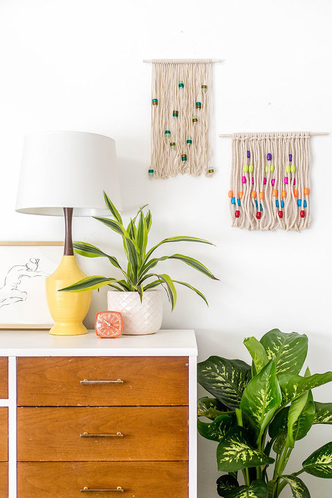 DIY Bohemian Beaded Knots Wall Hanging | dreamgreendiy.com + @orientaltrading