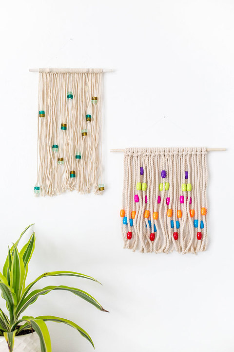 DIY Bohemian Beaded Knots Wall Hanging - Dream Green DIY