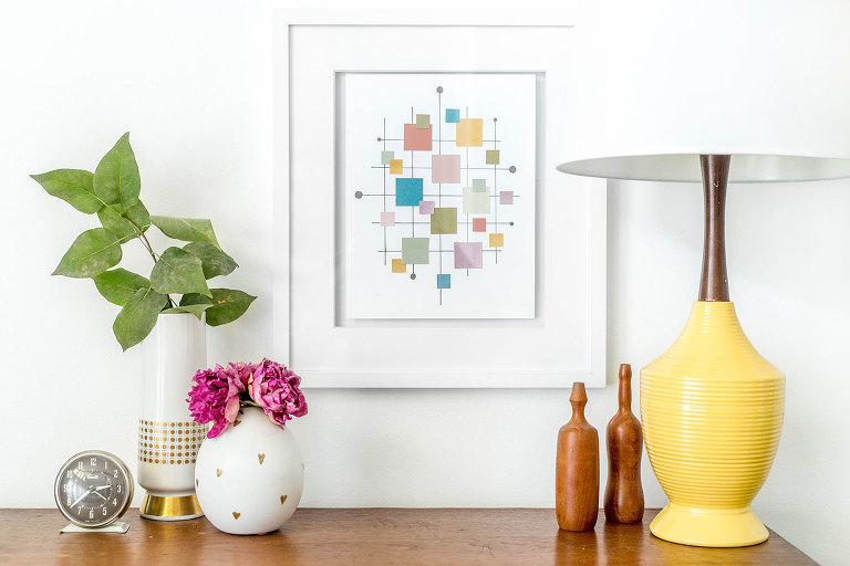 DIY Mid-Century Inspired Paint Chip Wall Art Print | dreamgreendiy.com + @ehow