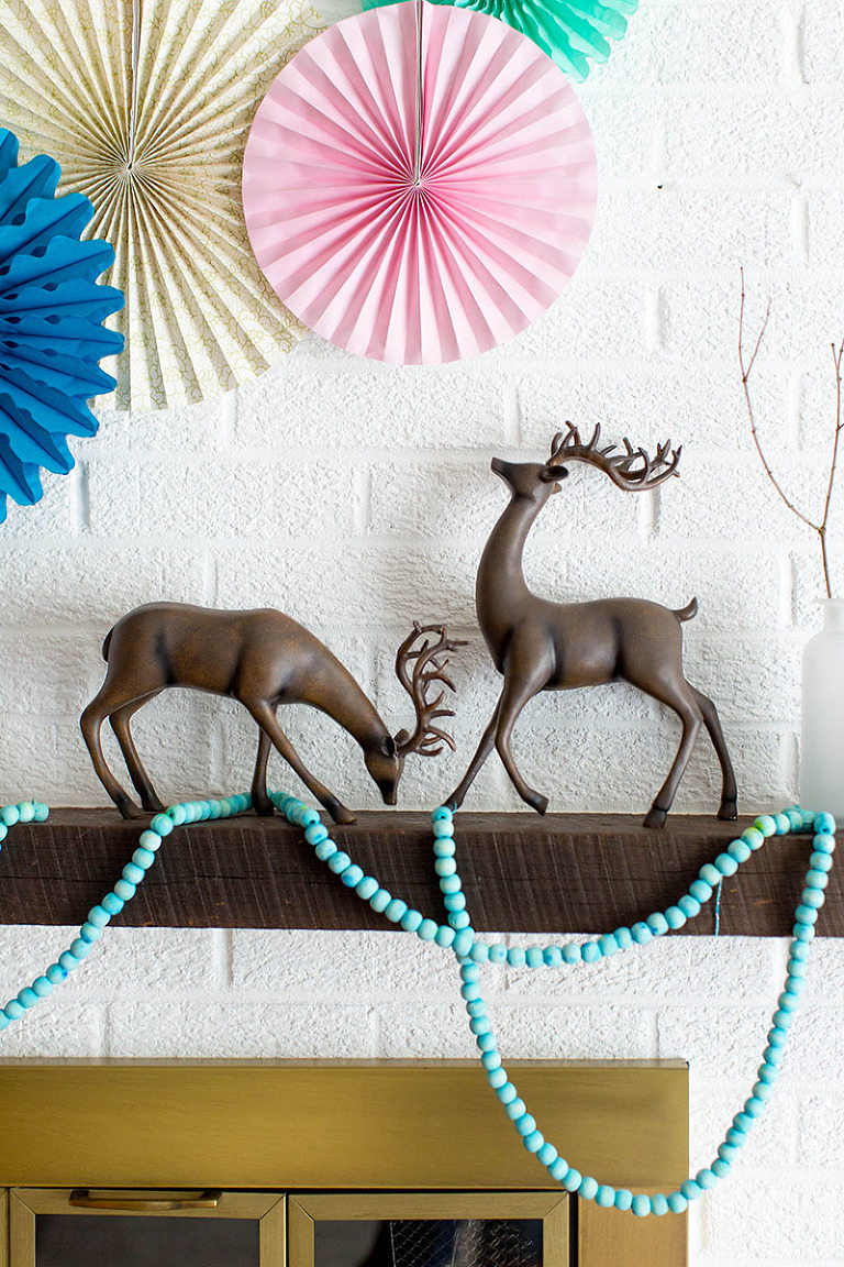 How To Style A Colorful Christmas Mantel | dreamgreendiy.com + @orientaltrading