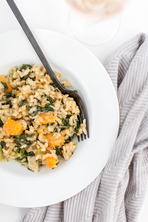 Chicken Risotto With Kale & Butternut Squash | dreamgreendiy.com