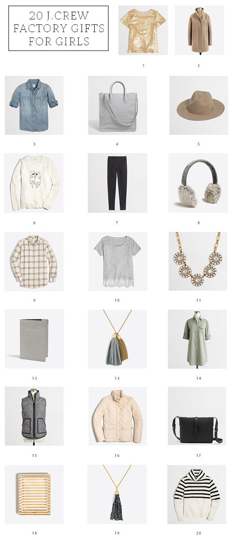 20 J.Crew Factory Gifts For Girls This Christmas | dreamgreendiy.com