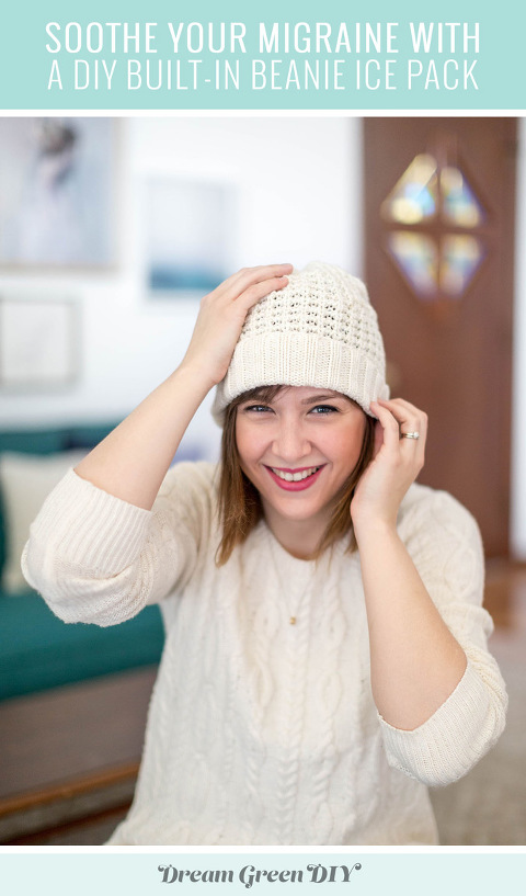 Soothe Your Migraine With A DIY Beanie Ice Pack | dreamgreendiy.com
