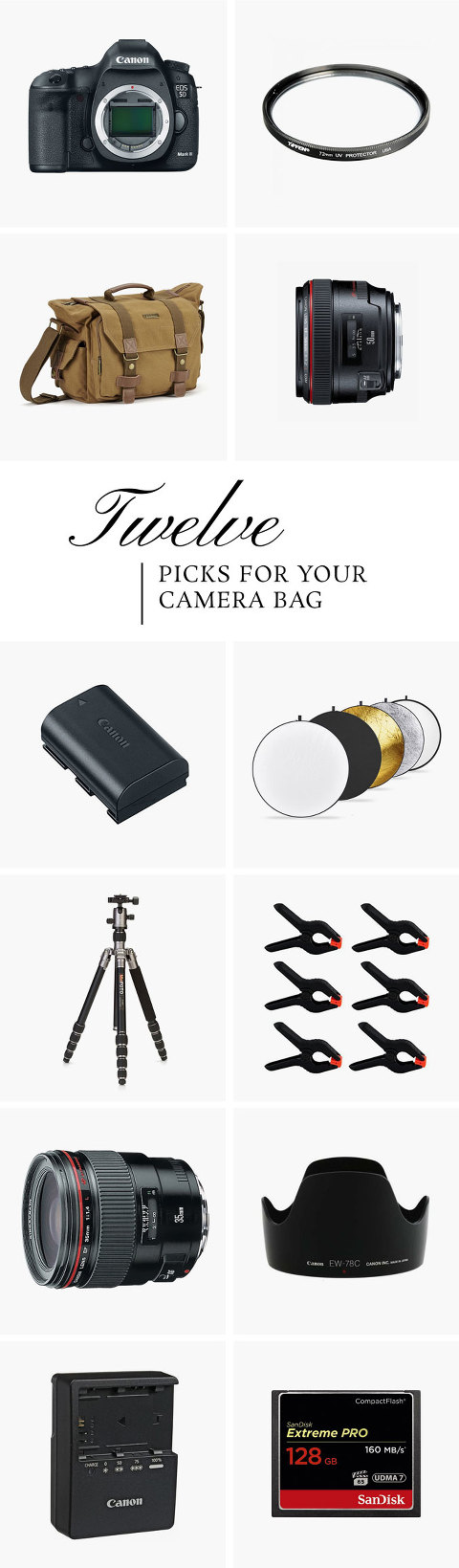 Everything You Need To Fill Your Pro Camera Bag | dreamgreendiy.com
