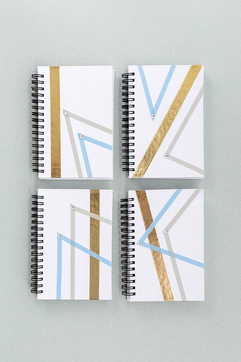 DIY Rhinestone Notebook With Built-in Bookmark | dreamgreendiy.com + @orientaltrading