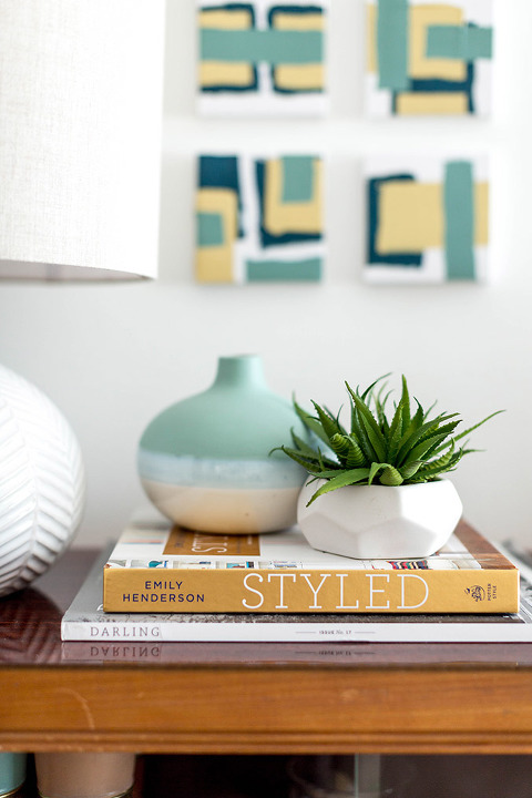 DIY Mini Modern Abstract Painting Installation | dreamgreendiy.com + @orientaltrading