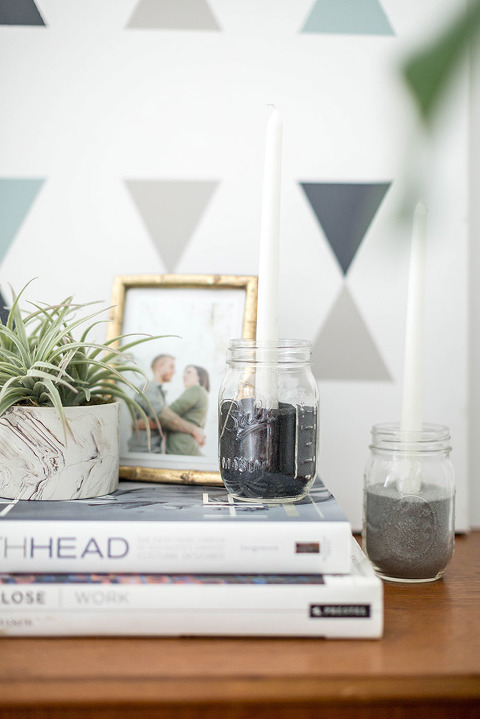 Minimalist Mason Jar Candle Holder | dreamgreendiy.com + @orientaltrading #ad