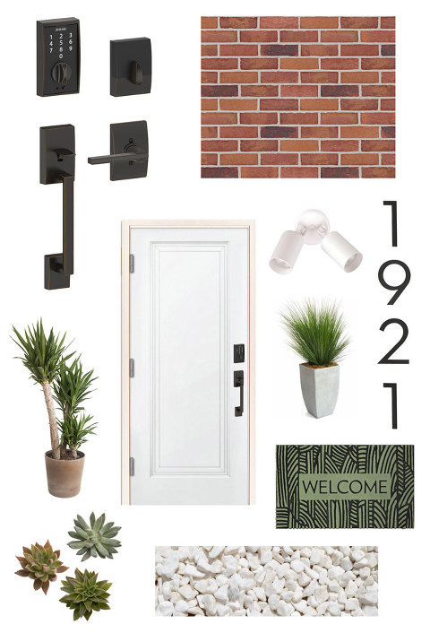 Modern Mid-Century Curb Appeal: Inspiration | dreamgreendiy.com + @SchlageLocks #ad #CurbAppeal