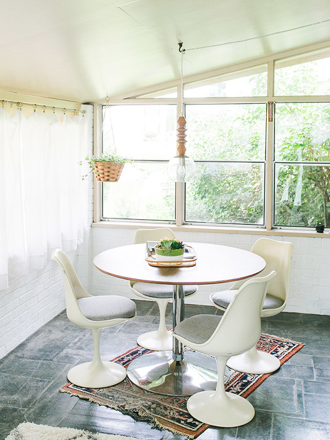 Painted White Brick Sunroom: The Reveal