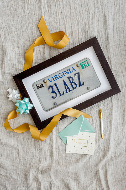 Custom Framed License Plate Birthday Gift Idea | dreamgreendiy.com + @framebridge