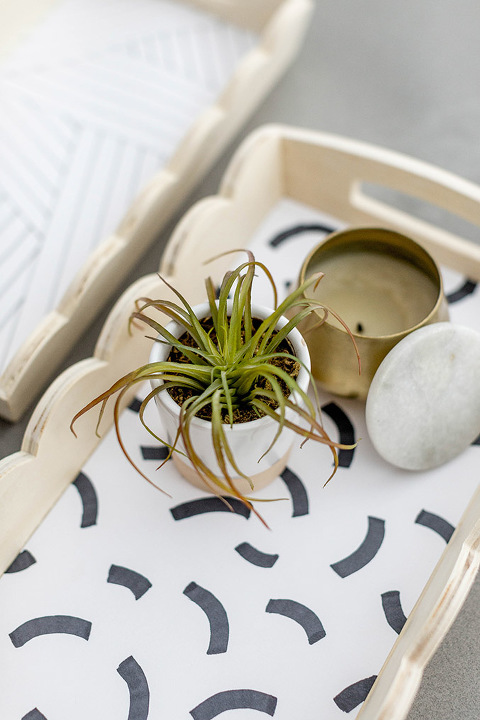 Scalloped Edge Tray With DIY Paper Liner | dreamgreendiy.com + @orientaltrading